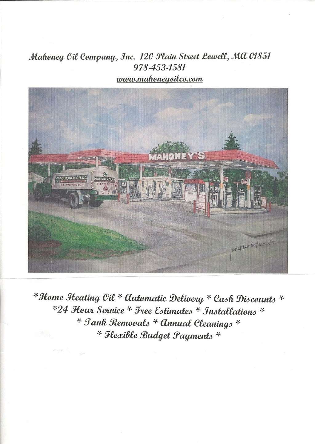 Mahoney Oil Co Inc | 120 Plain St, Lowell, MA 01851, USA | Phone: (978) 453-1581