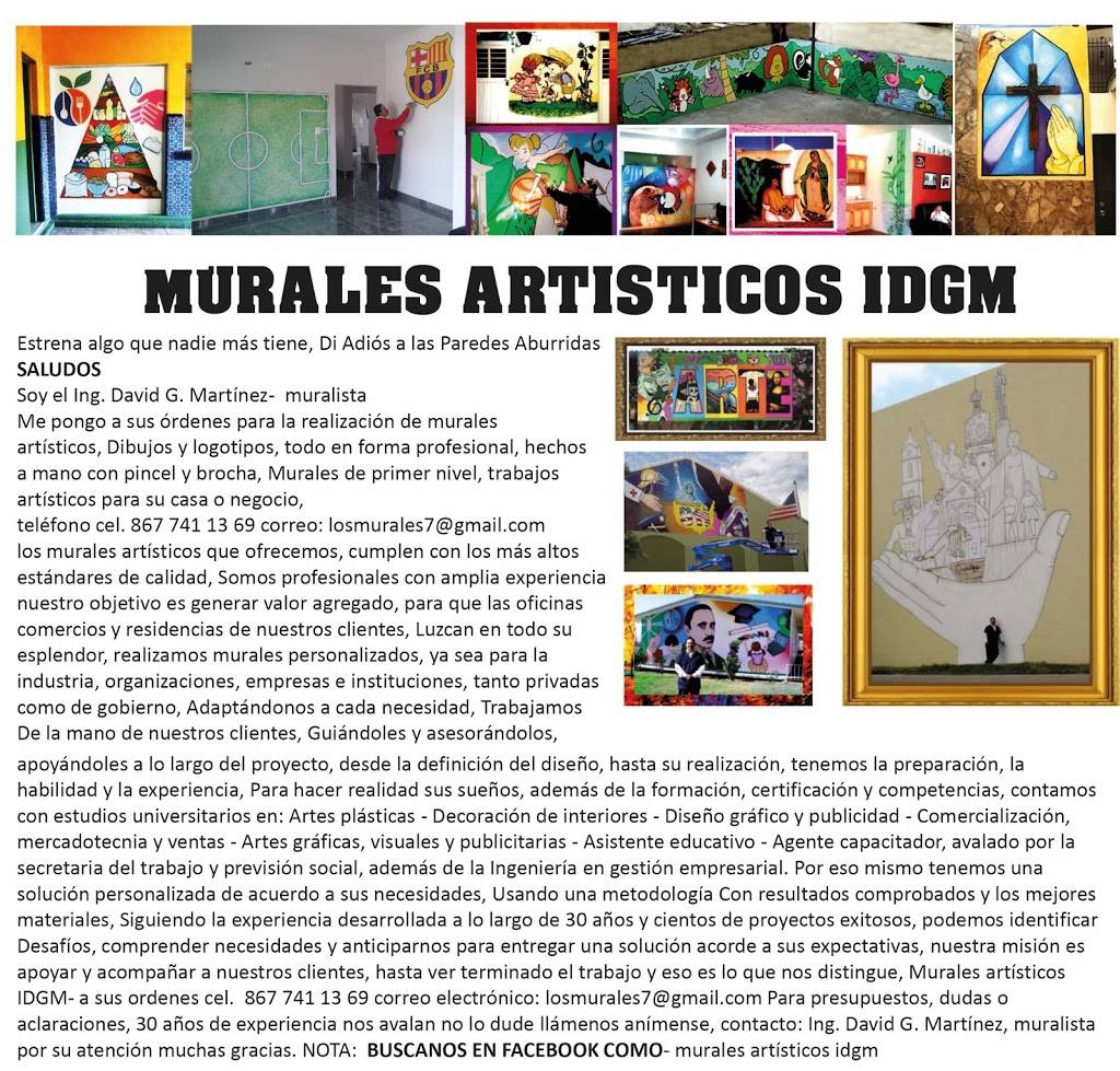 MURALES ARTISTICOS IDGM | 1001, FRACC, Art. 23, Los Toboganes, 88177 Nuevo Laredo, | Phone: (867) 308-4853