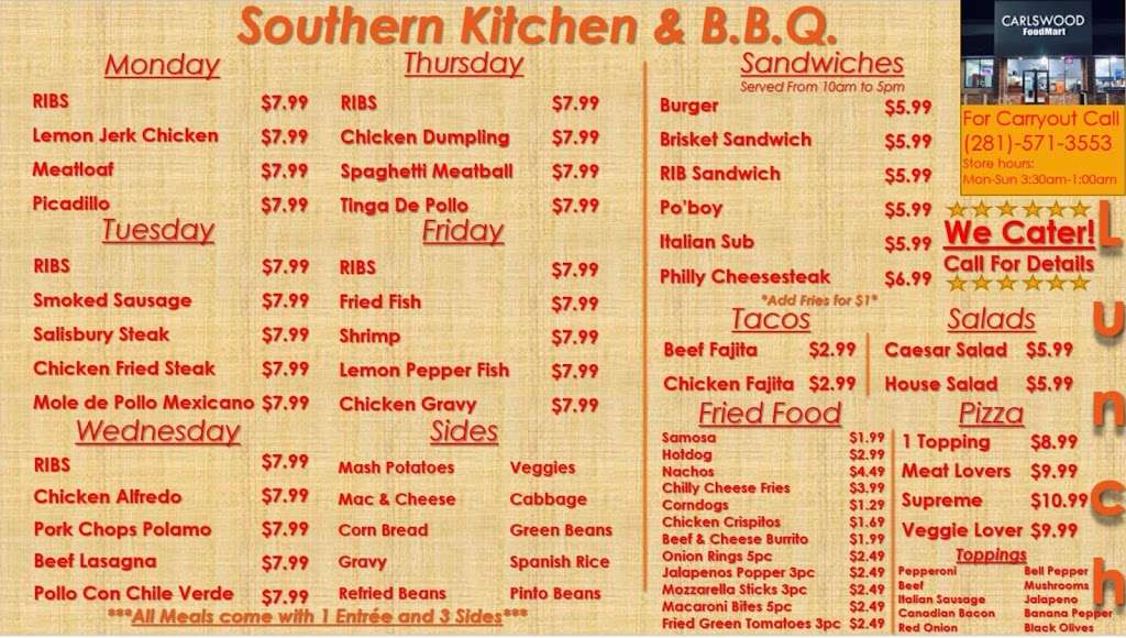 Southern Kitchen & B.B.Q. | 2232 S Farm-to-Market 565 Rd, Baytown, TX 77523, USA | Phone: (281) 571-3553