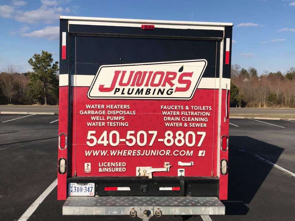 Juniors Plumbing Services | 4920 Trade Center Dr, Fredericksburg, VA 22408 | Phone: (540) 412-8245