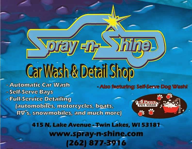 Spray N Shine Car Wash and Detail Shop | 415 N Lake Ave, Twin Lakes, WI 53181, USA | Phone: (262) 877-3916