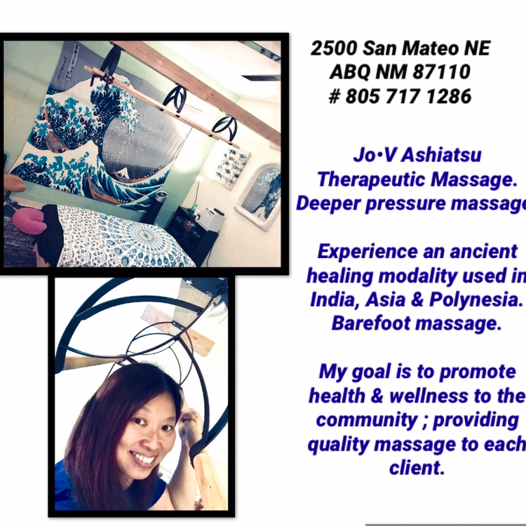 Ashiatsu Therapeutic Massage by Jo•V | 2500 San Mateo Blvd NE, Albuquerque, NM 87110, USA | Phone: (805) 717-1286
