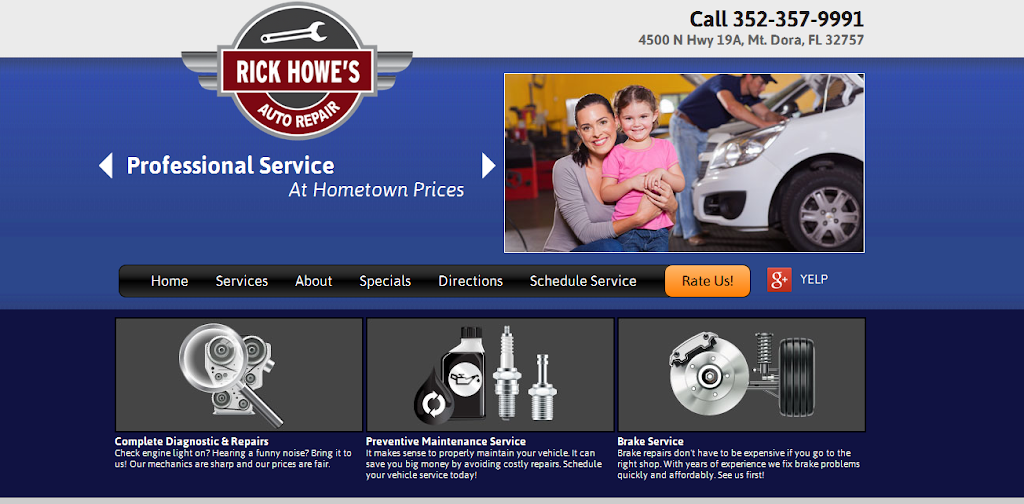 Rick Howes Auto Repair | 4500 N Hwy 19A, Mt Dora, FL 32757 | Phone: (352) 357-9991