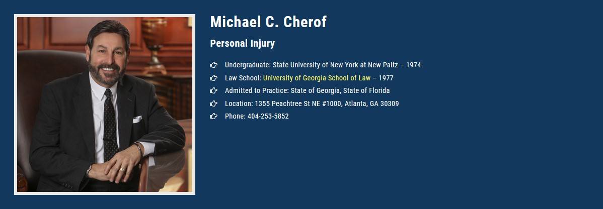 Michael C.Cherof Injury Attorney | 1355 Peachtree St NE Suite 1000, Atlanta, GA 30309, United States | Phone: (888) 579-1790