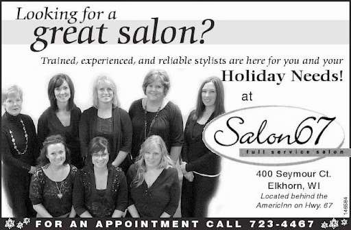 Salon 67 | 400 Seymour Ct, Elkhorn, WI 53121, USA | Phone: (262) 723-4467