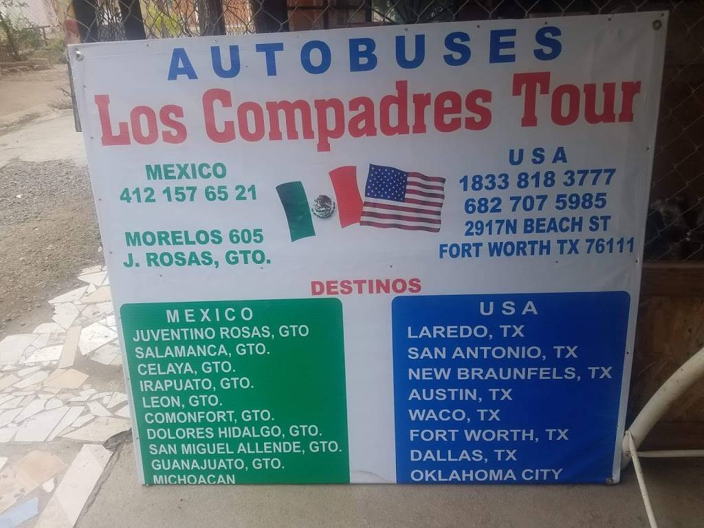 Autobuses Los Compadres Tour | 2917 N Beach St, Fort Worth, TX 76111, USA | Phone: (682) 707-5985
