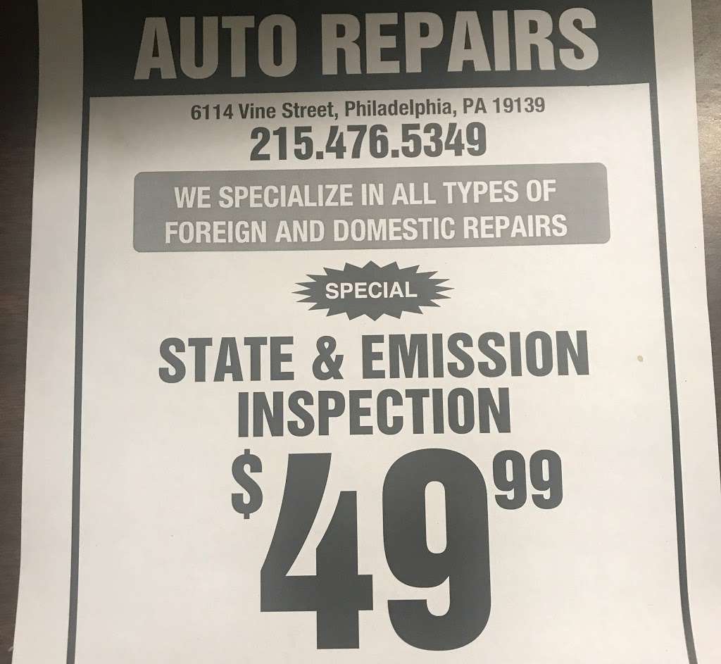 Emmanuel Auto Repair | 6114 Vine St, Philadelphia, PA 19139, USA | Phone: (215) 476-5349