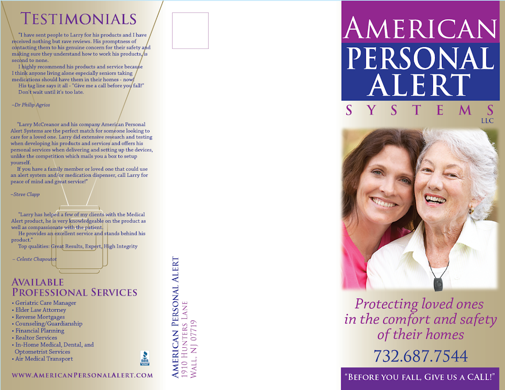 American Personal Alert Systems LLC | 1910 Hunters Ln, Wall Township, NJ 07719, USA | Phone: (732) 687-7544
