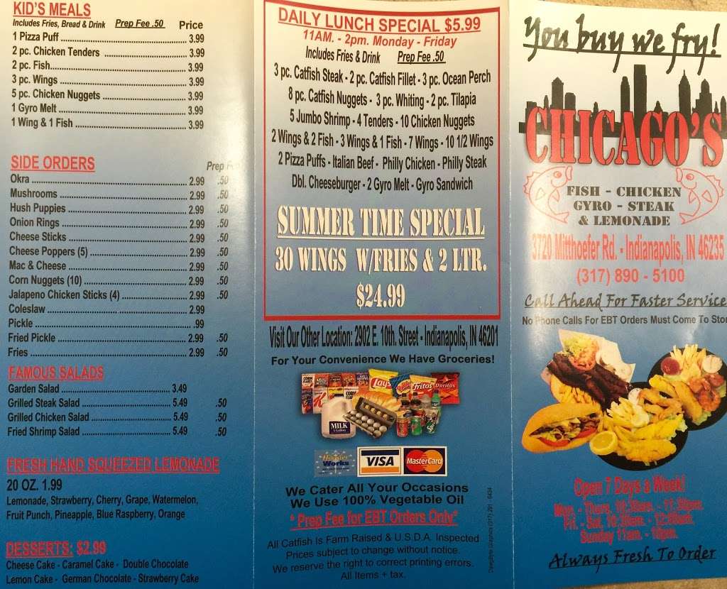 Chicago Fish And Chicken | 3720 Mitthoeffer Rd, Indianapolis, IN 46235 | Phone: (317) 890-5100