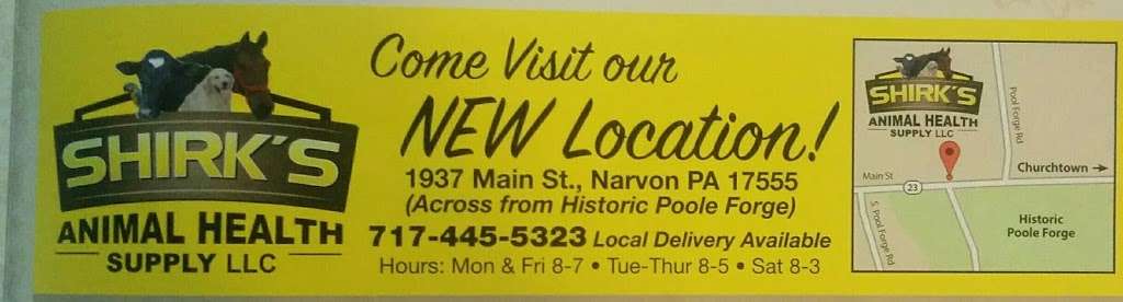 Shirks Animal Health Supply LLC | 1937 Main St, Narvon, PA 17555, USA | Phone: (717) 445-5323