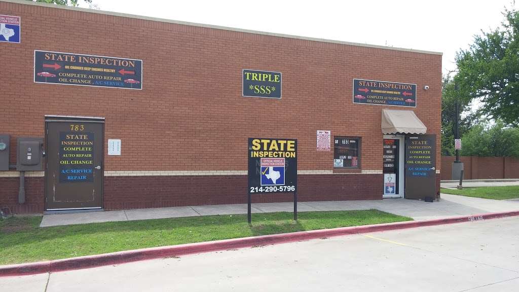 Triple SSS State Inspection | 783 Lakeside Cir, Lewisville, TX 75057, USA | Phone: (214) 290-5796