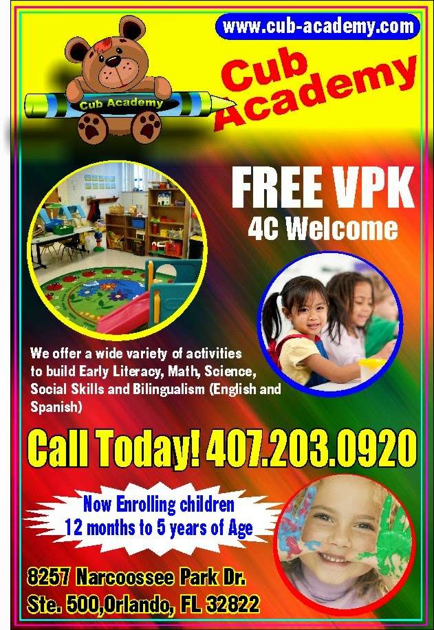 Cub Academy | 8257 Narcoossee Park Dr #500, Orlando, FL 32822 | Phone: (407) 203-0920
