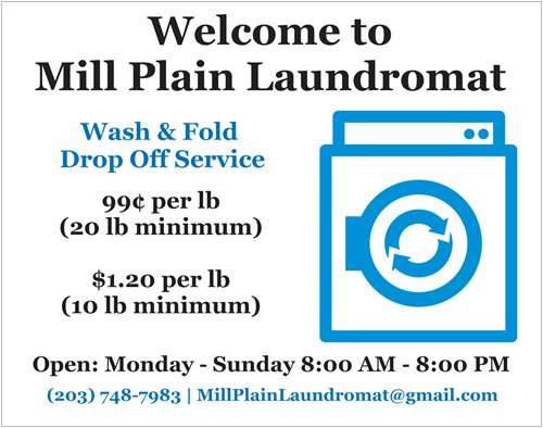 Mill Plain Laundromat | 39B Mill Plain Rd, Danbury, CT 06811, USA | Phone: (203) 748-7983
