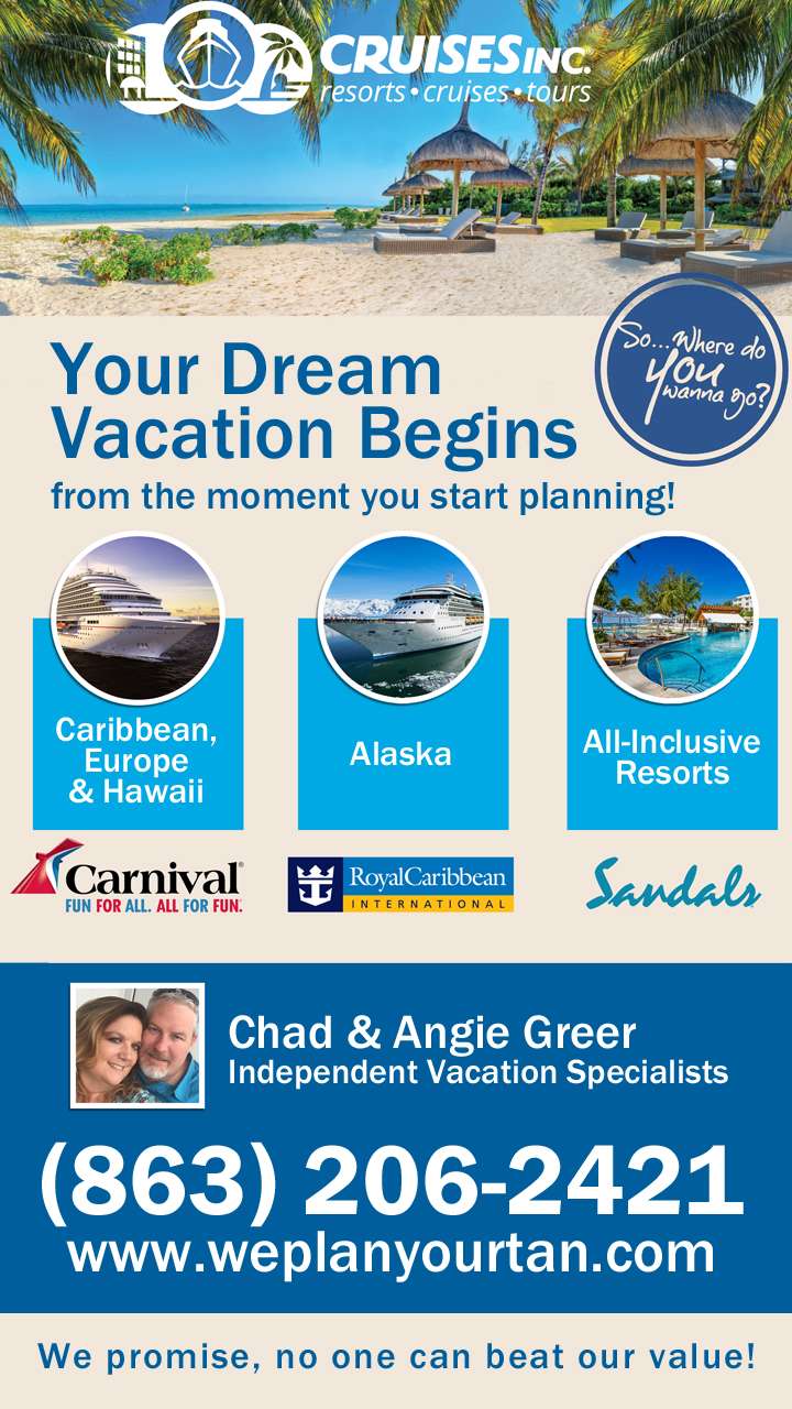 Chad & Angie Greer - Cruises Inc | 2020 Misty Morning Dr, Winter Haven, FL 33880 | Phone: (863) 206-2421
