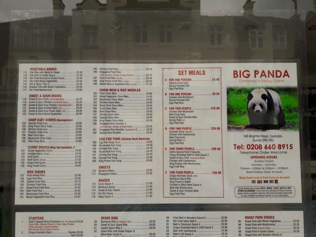 / BIG PANDA / COULSDON / | 145 Brighton Rd, Coulsdon CR5 2NJ, UK | Phone: 020 8660 8915