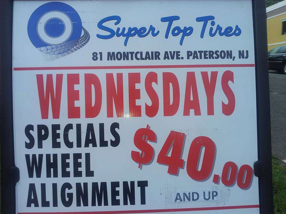 Super Top Tires | 81 Montclair Ave, Paterson, NJ 07502, USA | Phone: (973) 278-2867