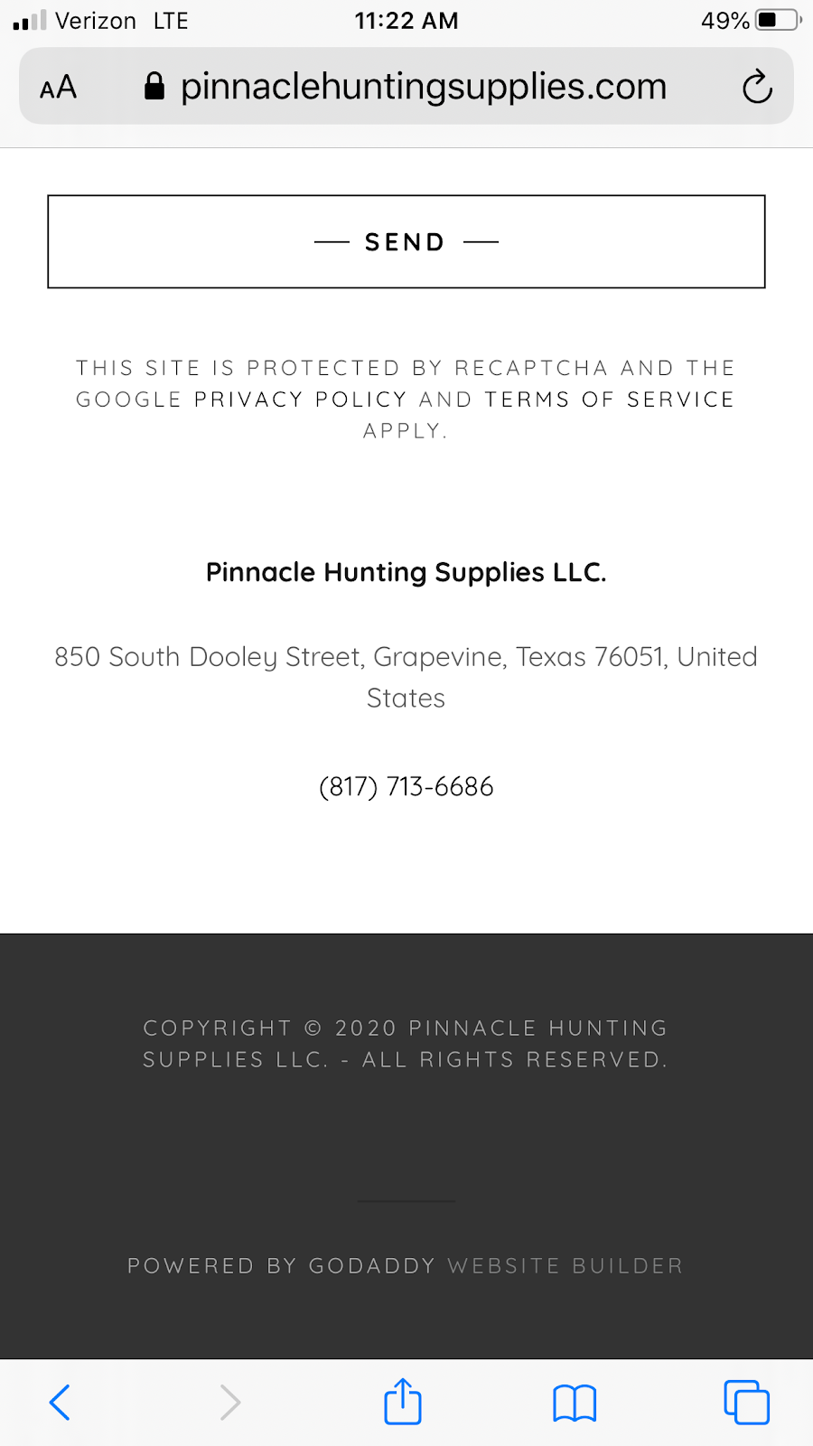 Pinnacle Hunting Supplies | 850 S Dooley St, Grapevine, TX 76051, USA | Phone: (817) 713-6686