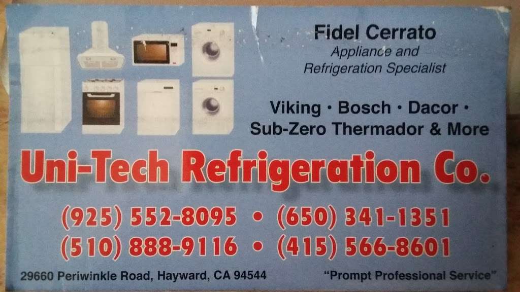 UNI-Tech Refrigeration Co. | 29660 Periwinkle Rd, Hayward, CA 94544, USA | Phone: (650) 333-0940