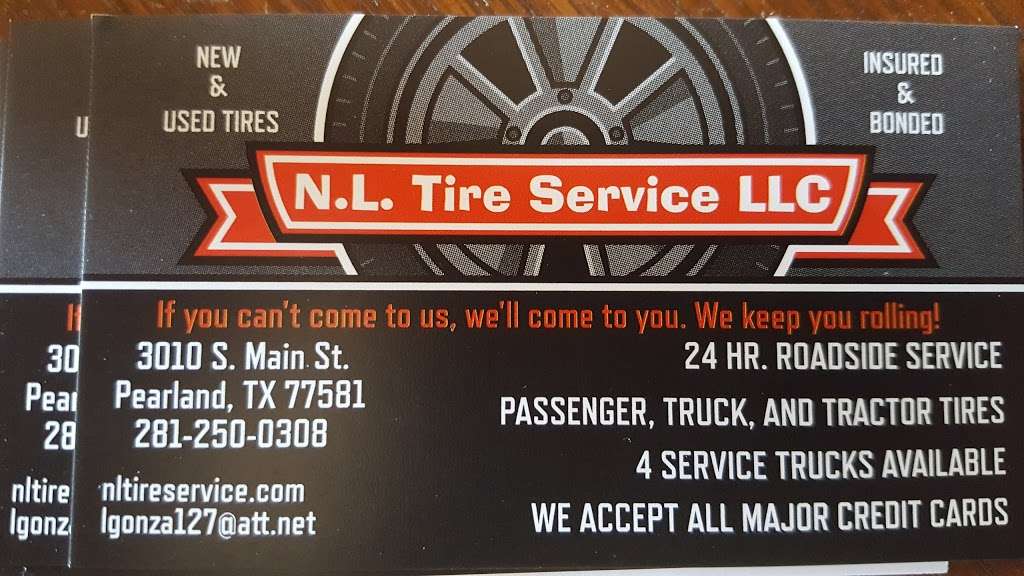 NL Tire Service LLC | 3010 S Main St, Pearland, TX 77584 | Phone: (281) 250-0308