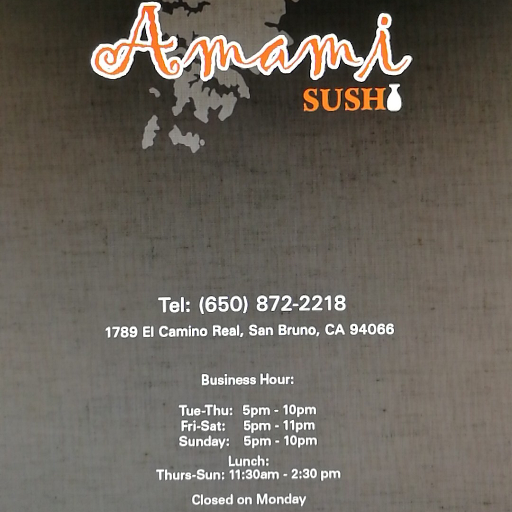 Amami Sushi | 1789 El Camino Real, San Bruno, CA 94066, USA | Phone: (650) 872-2218