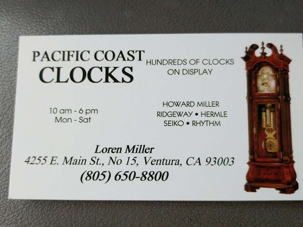 Pacific Coast Clocks | 4255 E Main St #15, Ventura, CA 93003, USA | Phone: (805) 650-8800