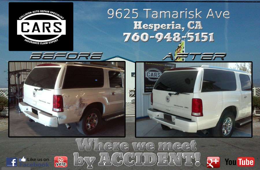 Collision Auto Repair Specialists (C.A.R.S. Body Shop) | 9625 Tamarisk Ave, Hesperia, CA 92345, USA | Phone: (760) 948-5151