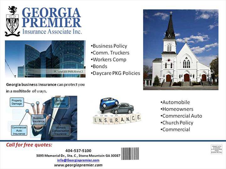 Georgia Premier Insurance | 1559 Lilburn Stone Mountain Rd Suite C, Stone Mountain, GA 30087, United States | Phone: (404) 537-5100