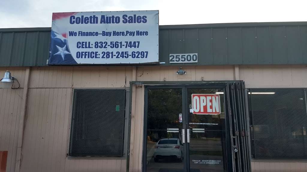 Coleth Auto Sales | 25500 W HWY 6, Alvin, TX 77511 | Phone: (832) 561-7447