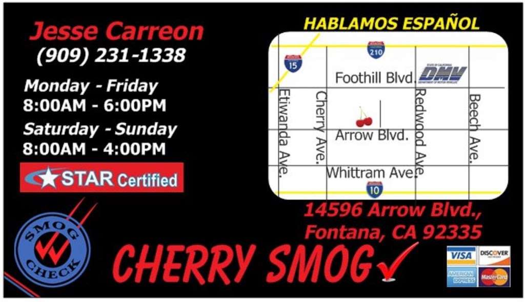 Cherry Smog Test Only | 14596 Arrow Route, Fontana, CA 92335, USA | Phone: (909) 231-1338