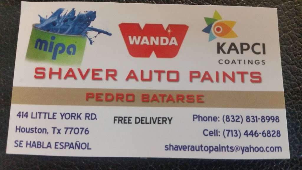 Shaver Auto Paints | 414 Little York Rd, Houston, TX 77076, USA | Phone: (832) 831-8998