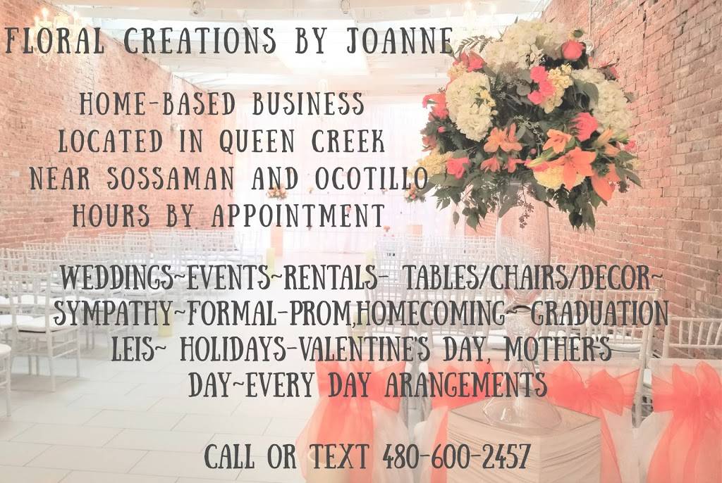 Floral Creations by Joanne | Home based business, call for directions, Queen Creek, AZ 85142, USA | Phone: (480) 600-2457