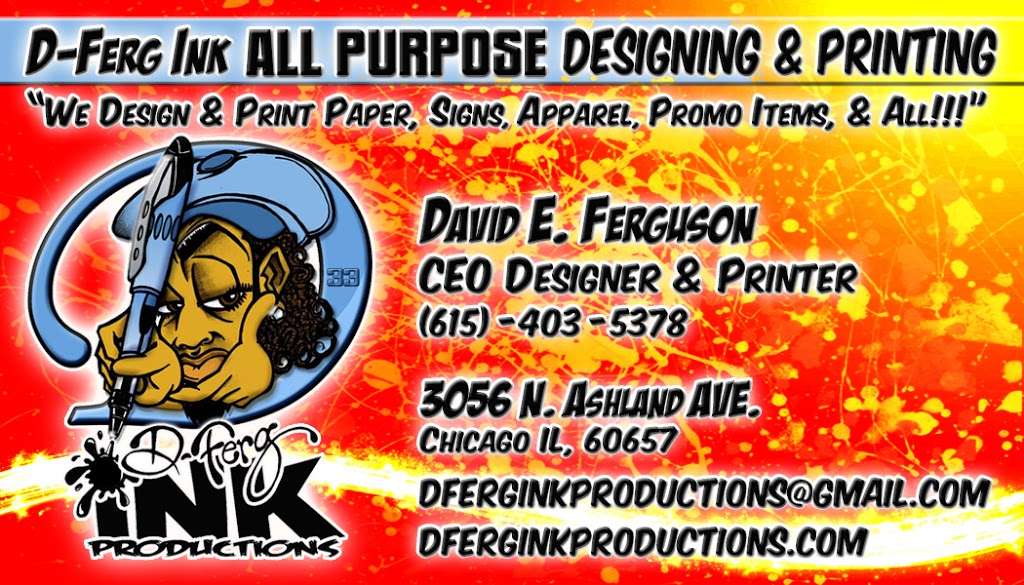 D-Ferg Ink Productions | 3159 N Elston Ave, Chicago, IL 60618, USA | Phone: (615) 403-5378