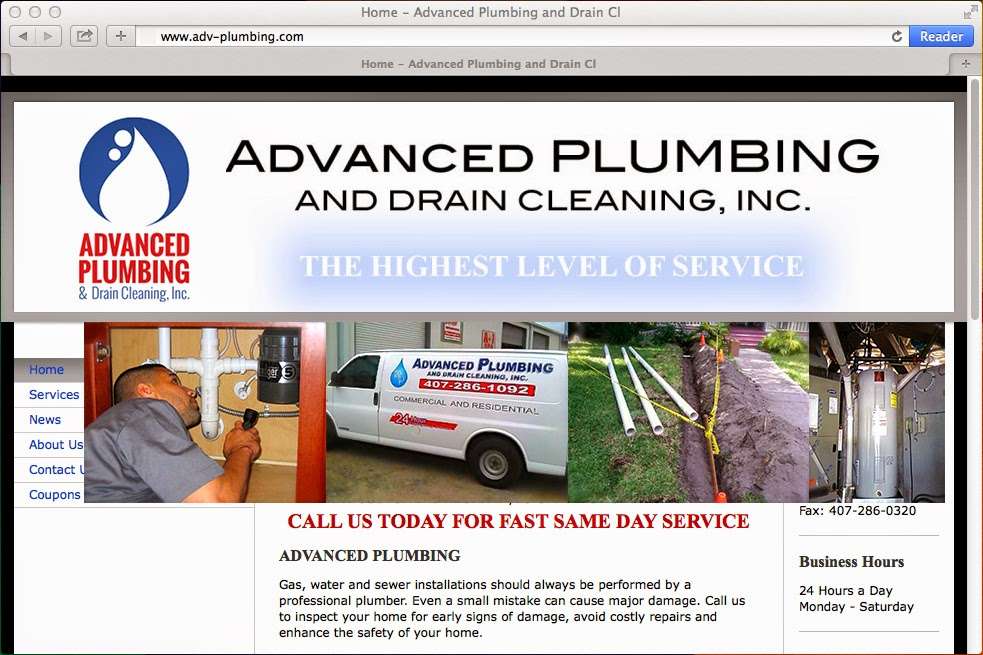 Advanced Plumbing & Drain Cleaning, Inc. | 10065 Savannah Bluff Ln, Orlando, FL 32829, USA | Phone: (407) 286-1092