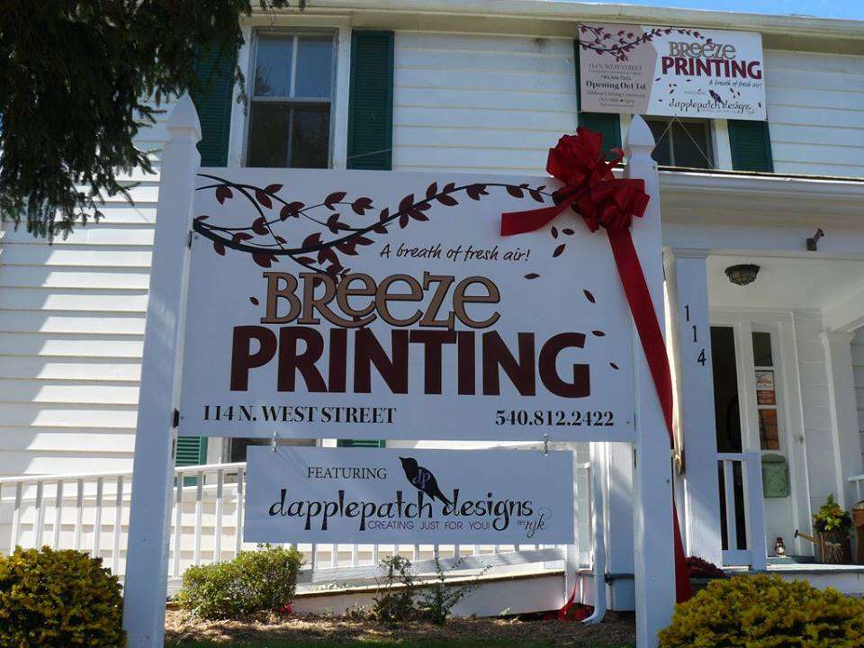 Breeze Printing | 114 N West St, Culpeper, VA 22701, USA | Phone: (540) 812-2422