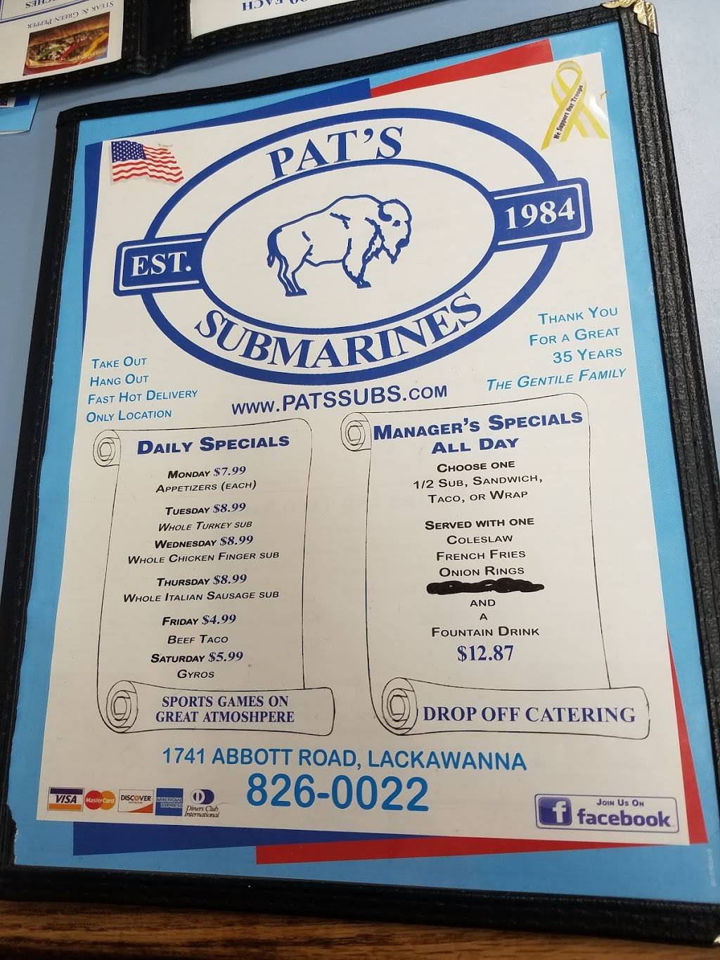 Pats Submarines | 1741 Abbott Rd, Buffalo, NY 14218, USA | Phone: (716) 826-0022