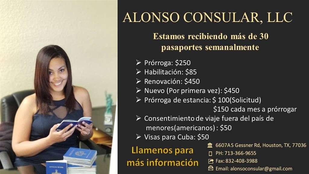 Alonso Consular LLC | 6607 S Gessner Rd A, Houston, TX 77036, USA | Phone: (713) 366-9655