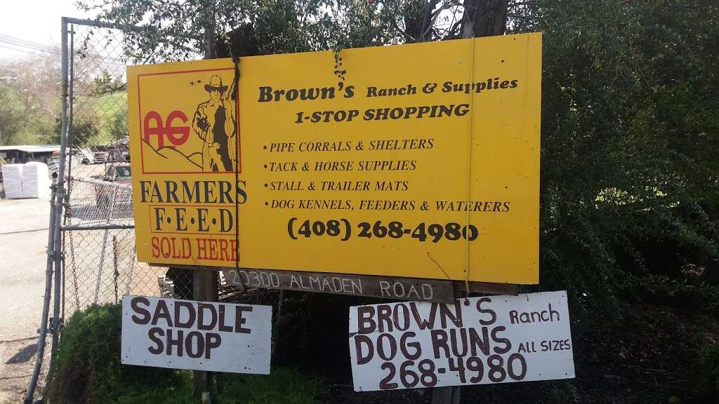 Browns Ranch & Supplies | 20300 Almaden Rd, San Jose, CA 95120, USA | Phone: (408) 268-4980