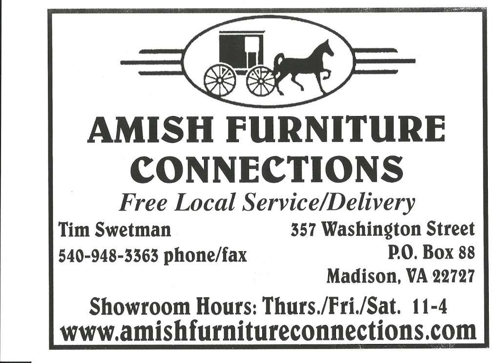 Amish Furniture Connections | 357 Washington St, Madison, VA 22727, USA | Phone: (540) 948-3363