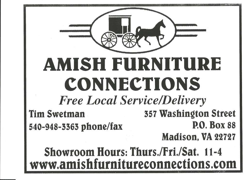 Amish Furniture Connections | 357 Washington St, Madison, VA 22727 | Phone: (540) 948-3363