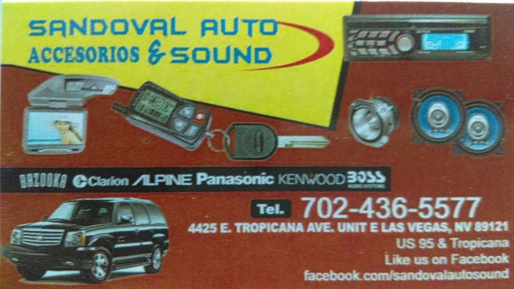 Sandoval Car Stereos | 4425 E Tropicana Ave, Las Vegas, NV 89121, USA | Phone: (702) 436-5577