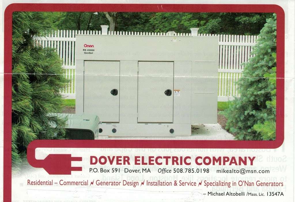 Dover Electric Co | PO Box 591, Dover, MA 02030 | Phone: (508) 785-0198