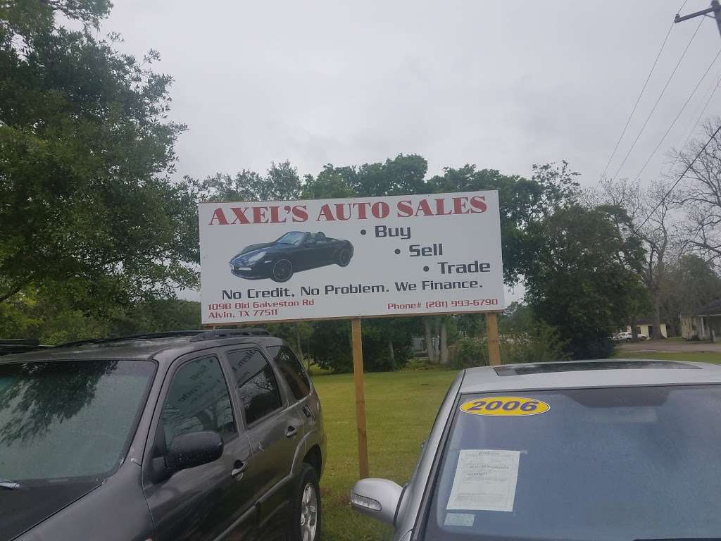 Axels Auto Sales | 109 Old Galveston Rd, Alvin, TX 77511, USA | Phone: (281) 993-6790