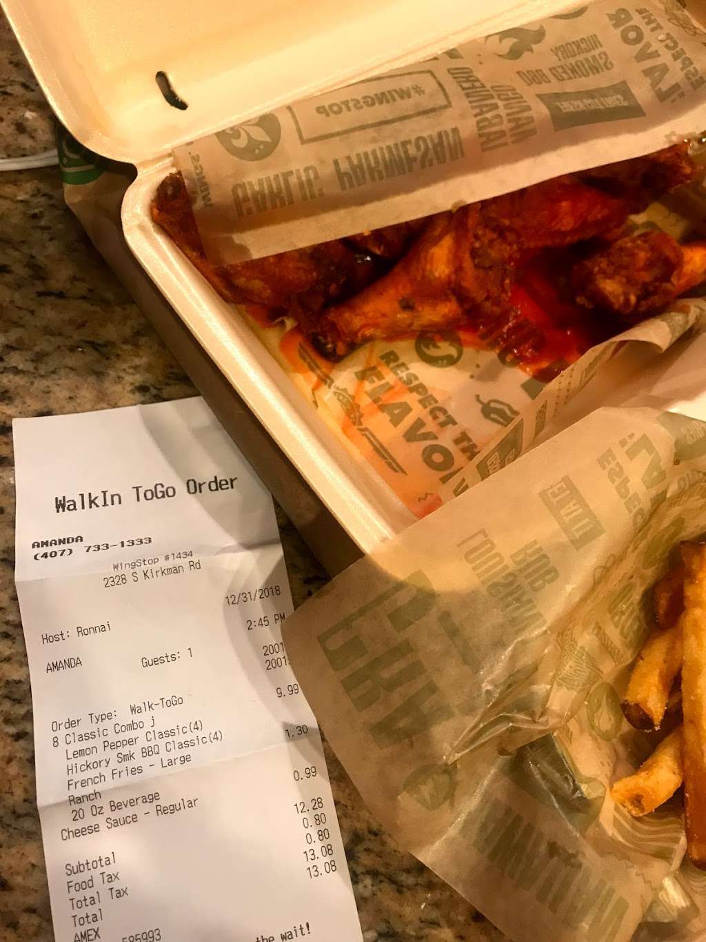 Wingstop | 2328 S Kirkman Rd, Orlando, FL 32811, USA | Phone: (407) 250-4400