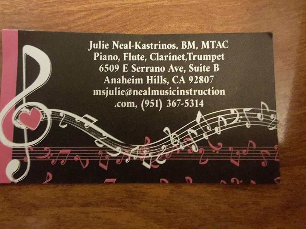 Neal Music Instruction | 430 S Anaheim Hills Rd Suite A, Anaheim, CA 92807 | Phone: (714) 980-4343
