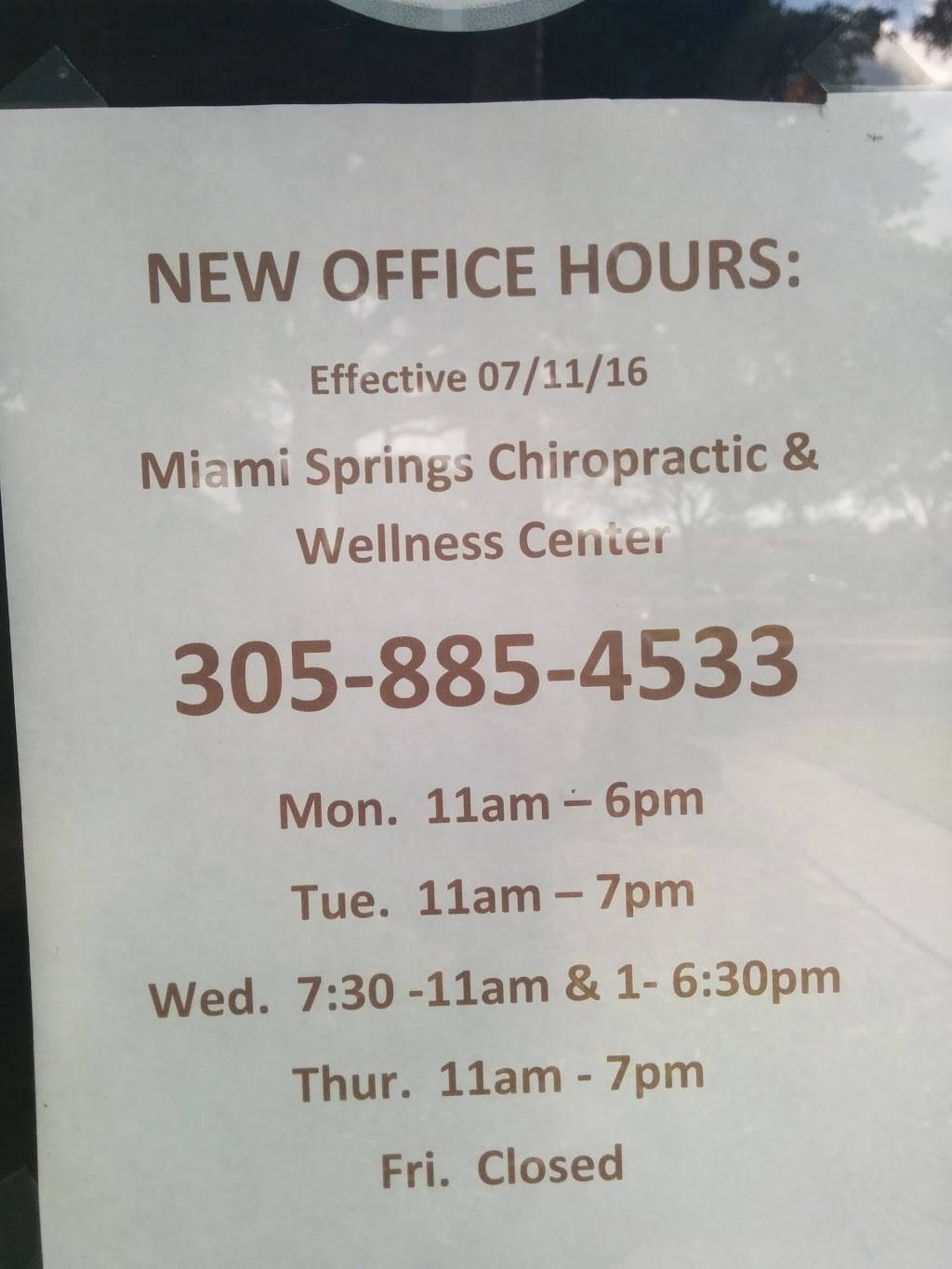 Miami Spring Spinal Wellness Center | 113 Curtiss Pkwy, Miami Springs, FL 33166 | Phone: (305) 885-4533