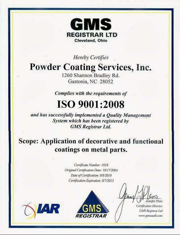 Powder Coating Services Inc | 1260 Shannon Bradley Rd, Gastonia, NC 28052, USA | Phone: (704) 349-4100