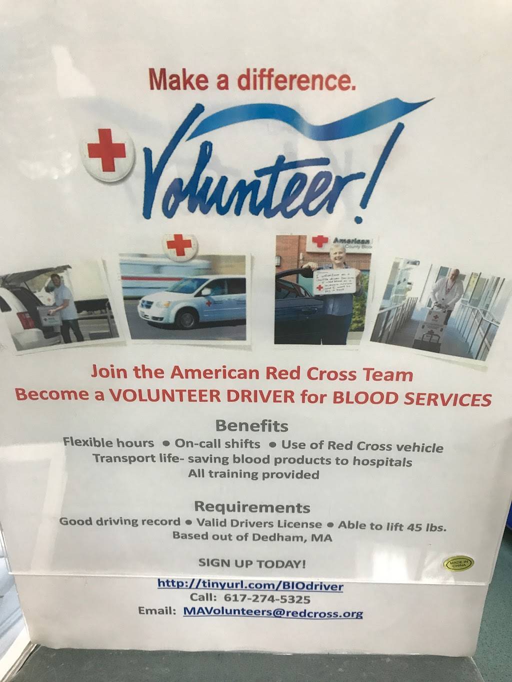 Dedham Red Cross Blood, Platelet and Plasma Donation Center | 180 Rustcraft Rd, Dedham, MA 02026, USA | Phone: (800) 733-2767