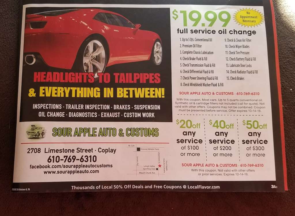 Sour Apple Auto & Customs | 2708 Limestone St, Coplay, PA 18037, USA | Phone: (610) 769-6310