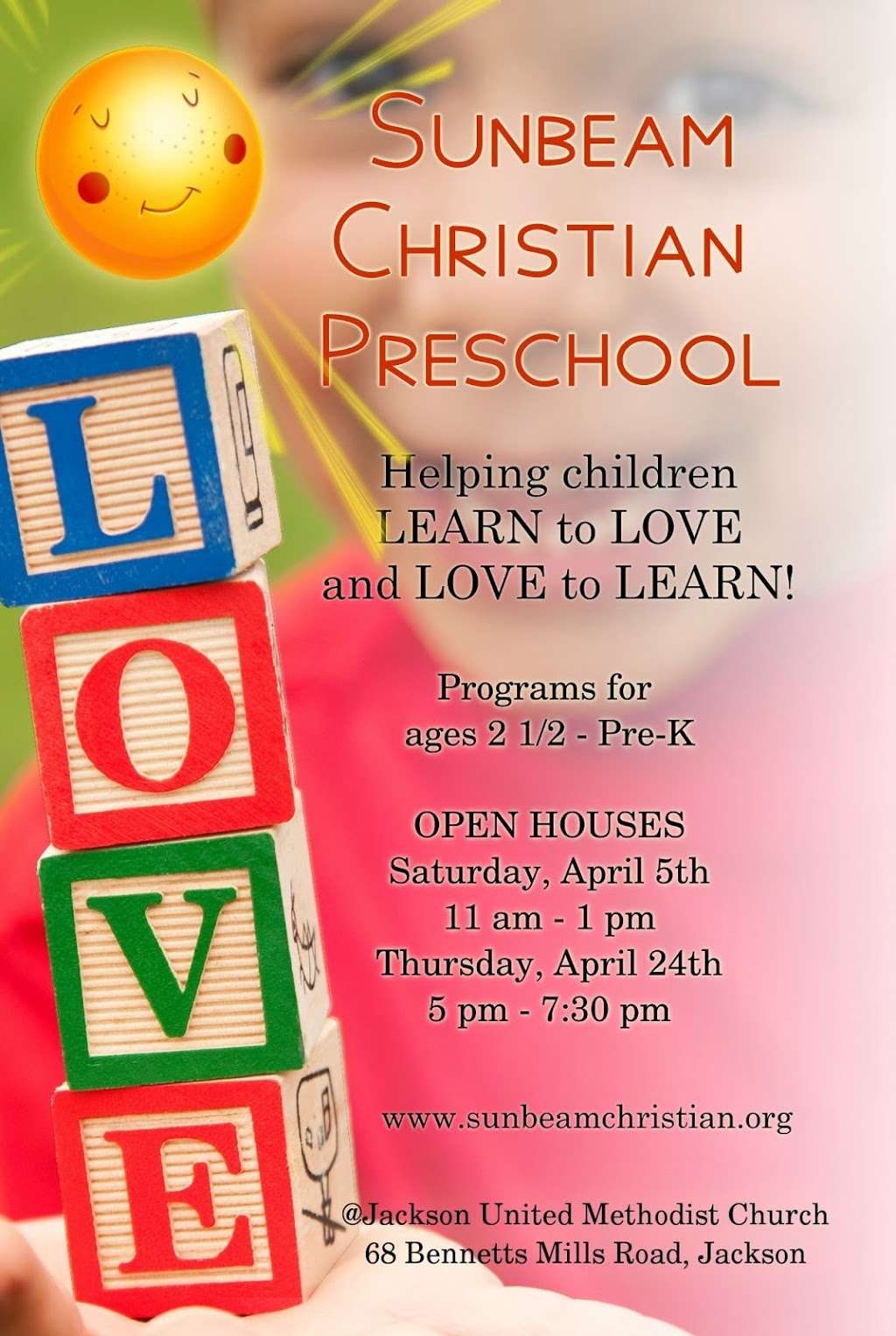 Sunbeam Christian Preschool | 68 Bennetts Mills Rd, Jackson, NJ 08527, USA | Phone: (732) 833-8808