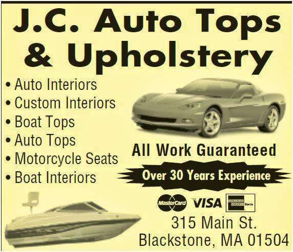 J C Auto Top & Upholstery | 315 Main St, Blackstone, MA 01504, USA | Phone: (508) 883-1379